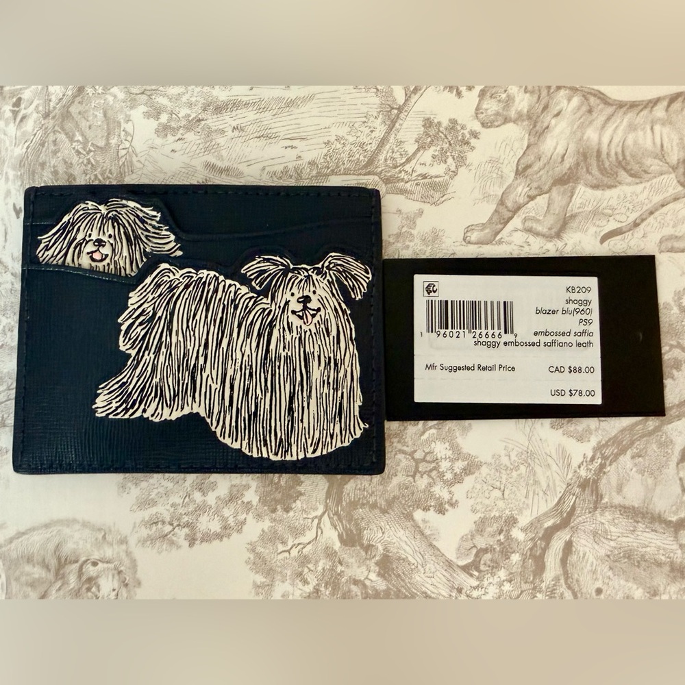 Kate Spade Shaggy Dog Saffiano Leather Card Holder NWT
